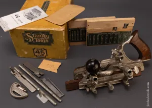 100% Complete & Mint STANLEY No. 45 Combination Plow Plane in Original Box - 109313