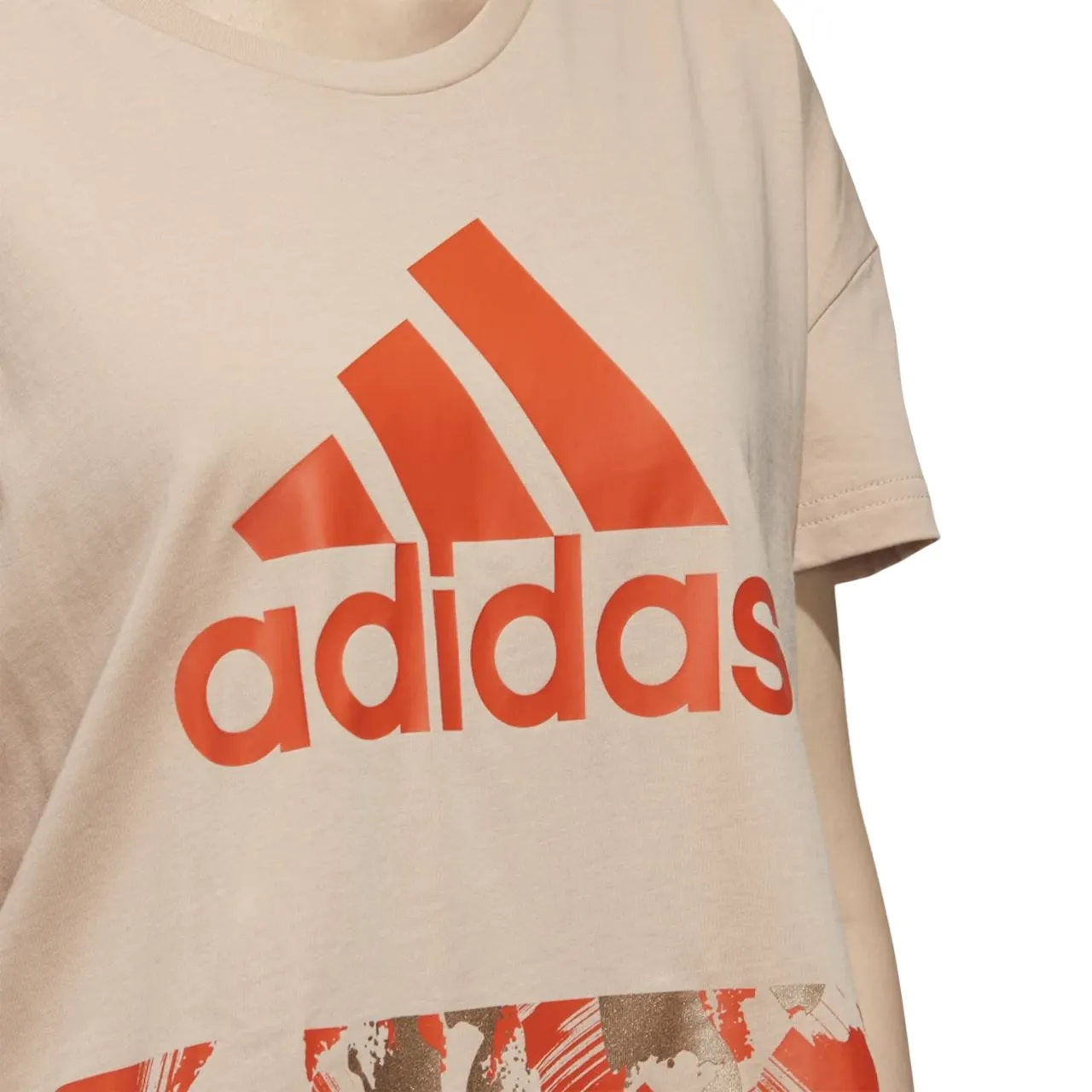 2 x Adidas Womens Beige U4u Cropped Athletic Tee T-Shirt