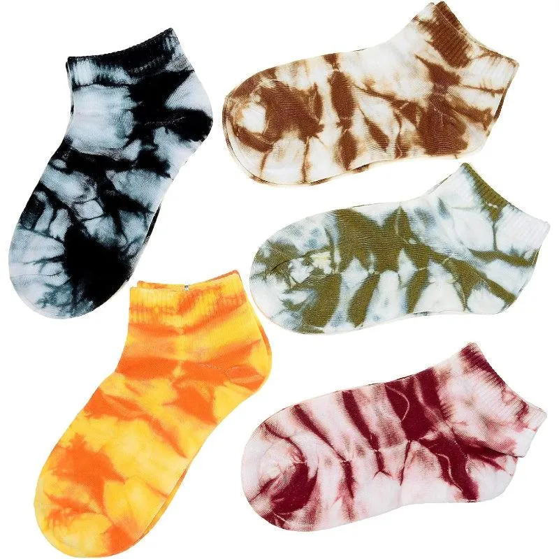 5 Pairs Tie Dye Pattern Socks For Everyday Wear