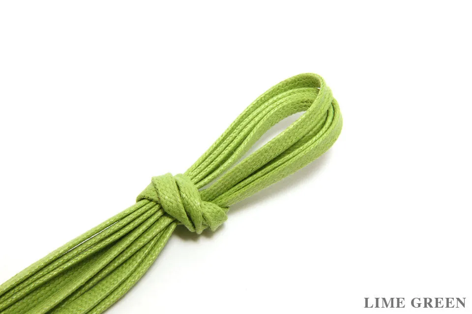 75cm Flat Waxed Dress Shoe Laces - Lime Green