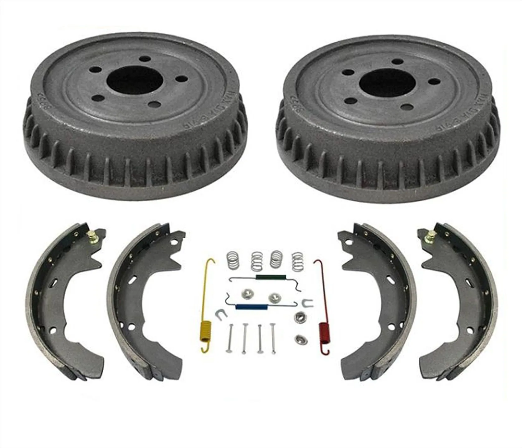 93-00 Ford Taurus 4 Door Sedan (2) Rr Brake Drums & Shoes & Springs 4Pc