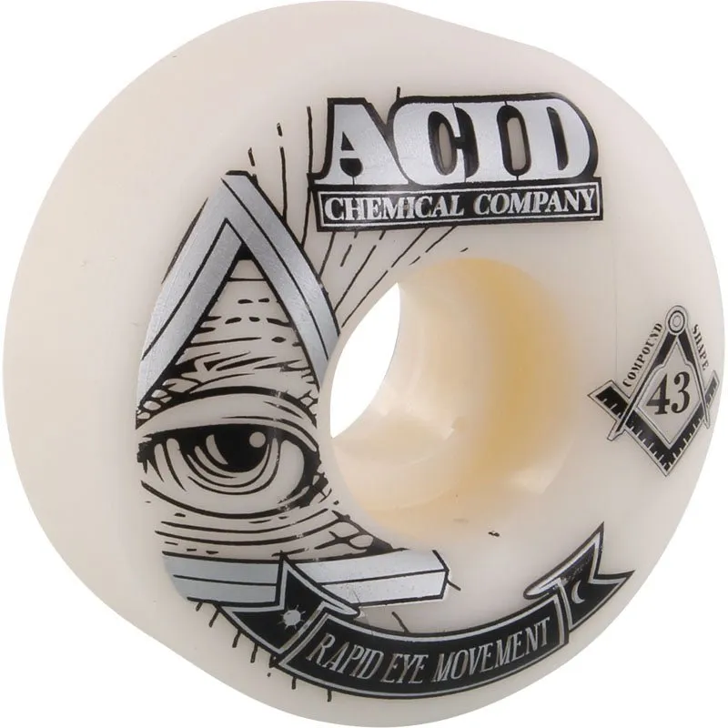 Acid 54mm 99a Rem Pyramid White Skateboard Wheels 4pk