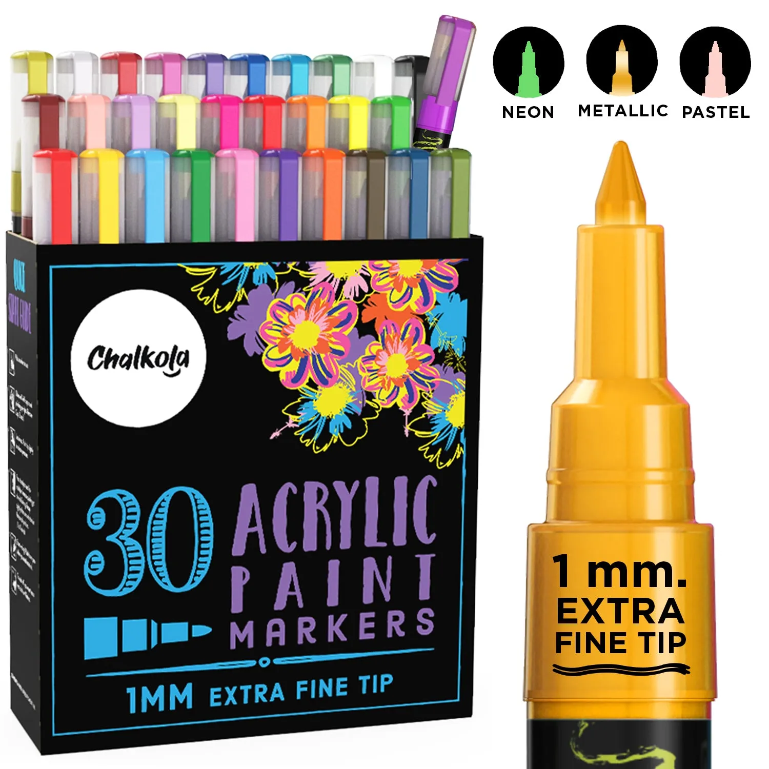 Acrylic Paint Marker Pens - Pack of 30