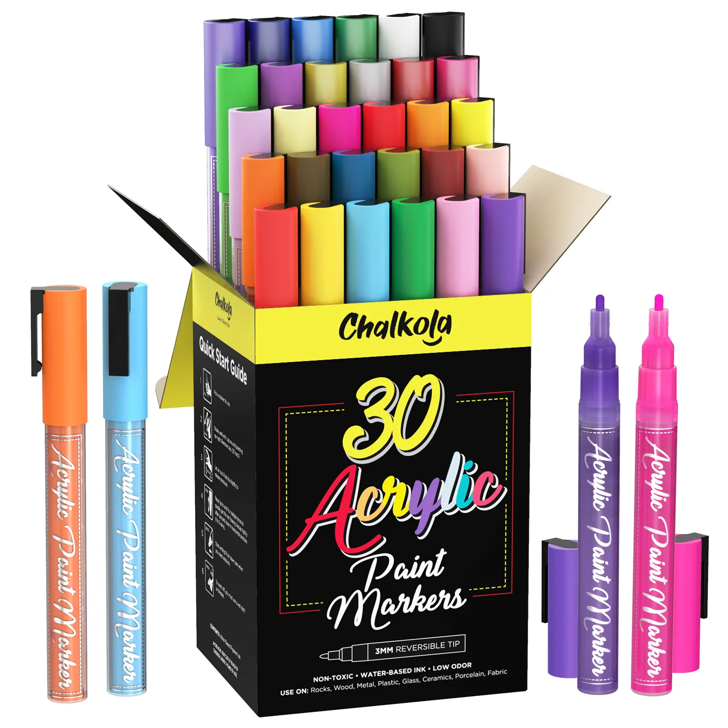 Acrylic Paint Marker Pens - Pack of 30