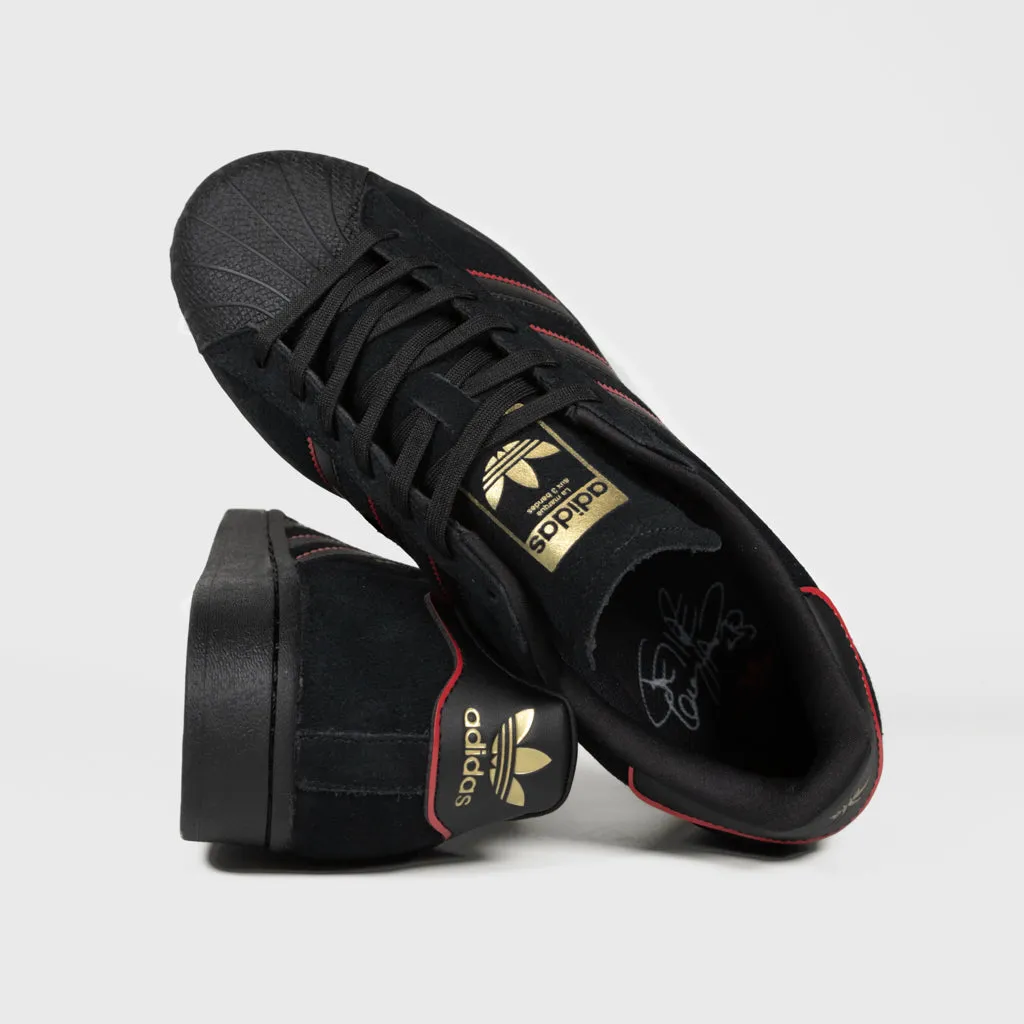 Adidas Skateboarding - Superstar ADV Felipe Gustavo Shoes - Core Black / Better Scarlet / Metallic Gold