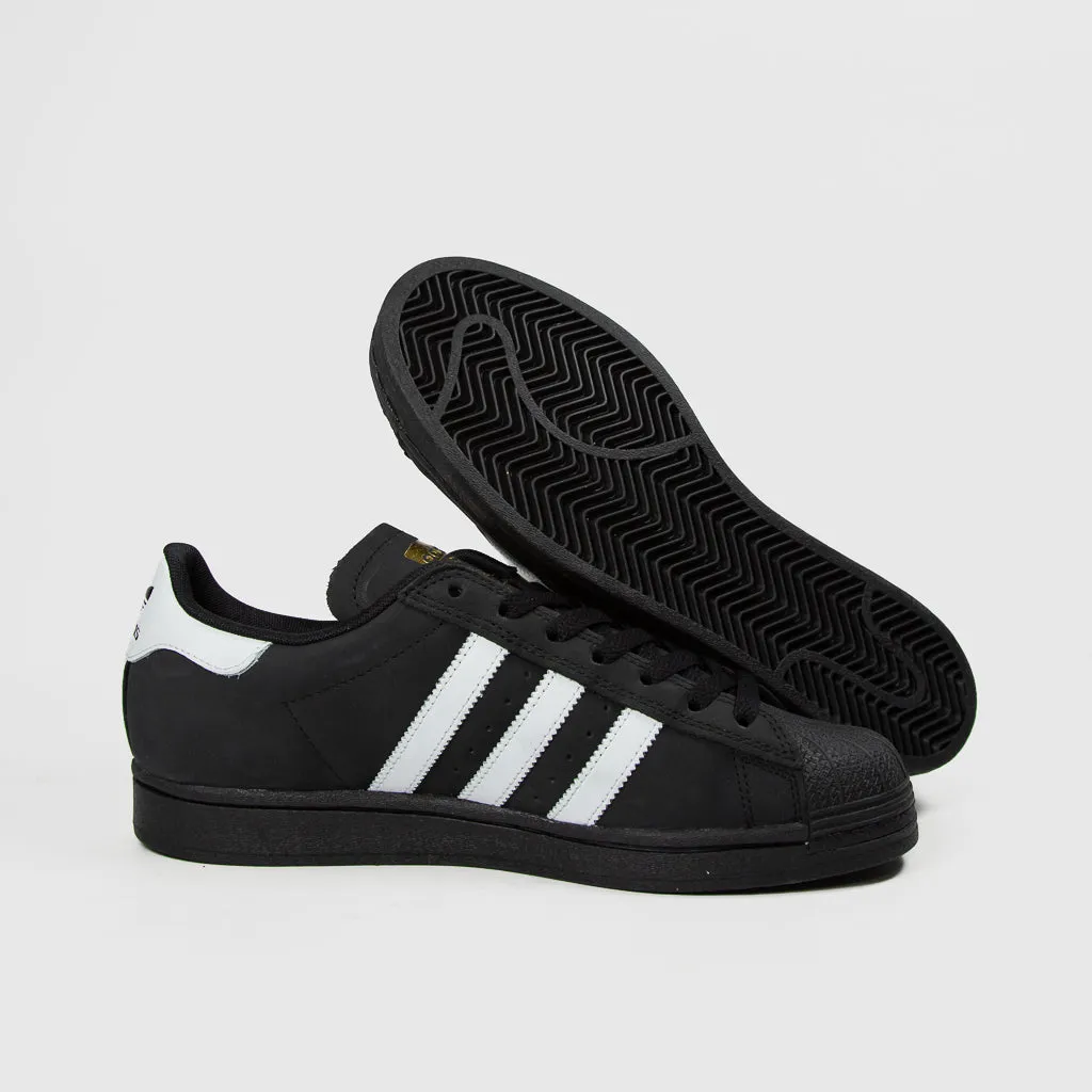 Adidas Skateboarding - Superstar ADV (Nubuck) Shoes - Core Black / Footwear White / Gold Metallic