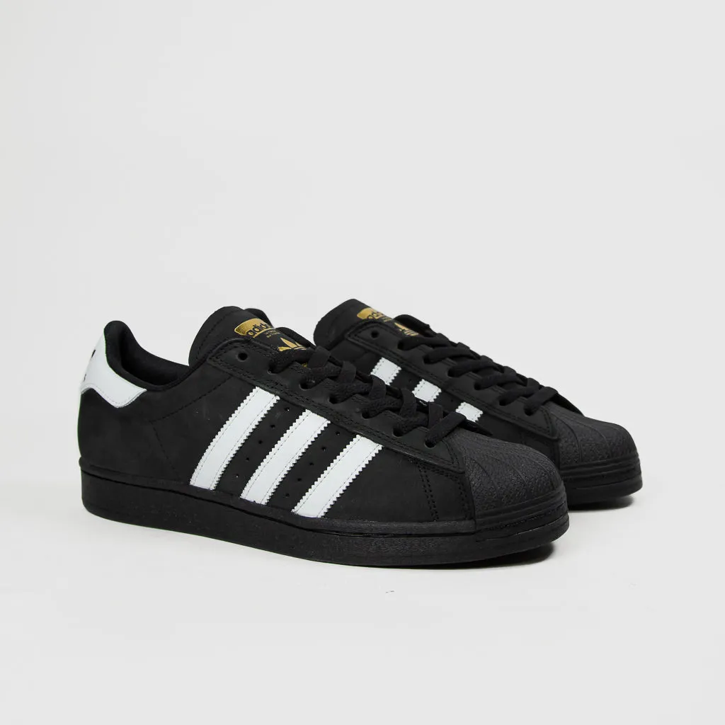 Adidas Skateboarding - Superstar ADV (Nubuck) Shoes - Core Black / Footwear White / Gold Metallic