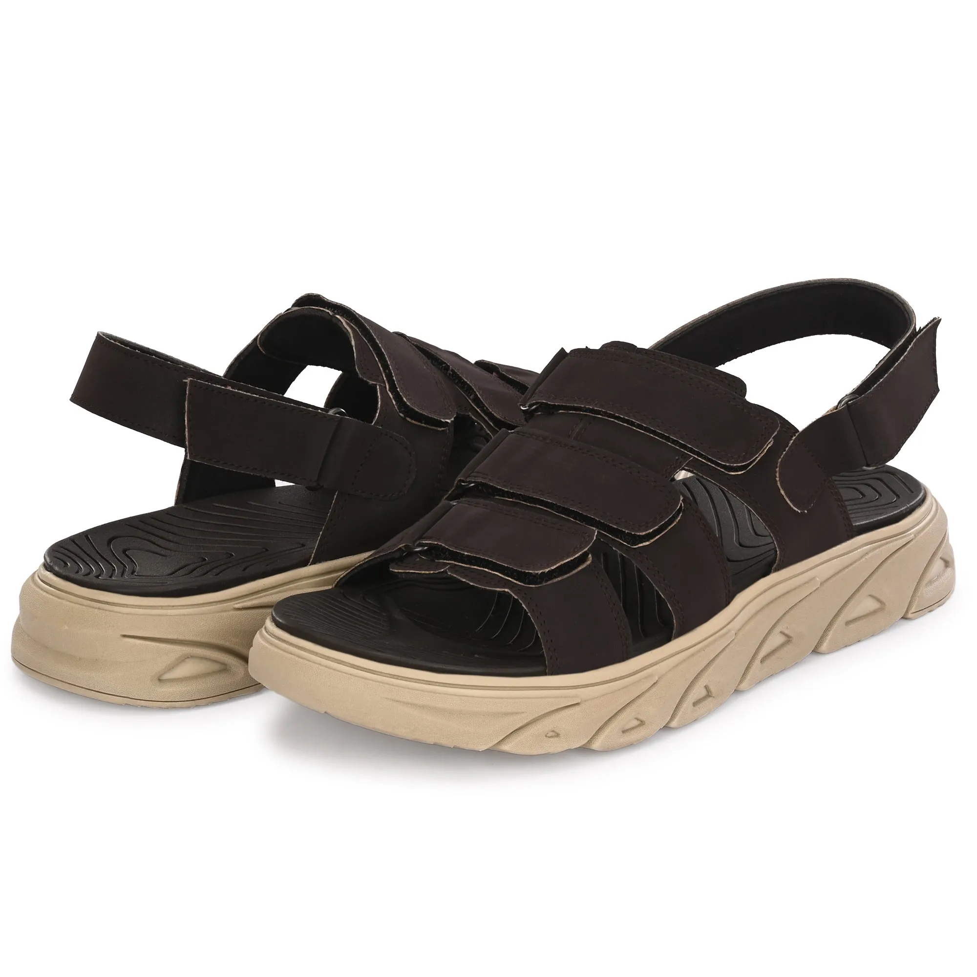 Attitudist Unisex Handcrafted Brown Sports Sandal