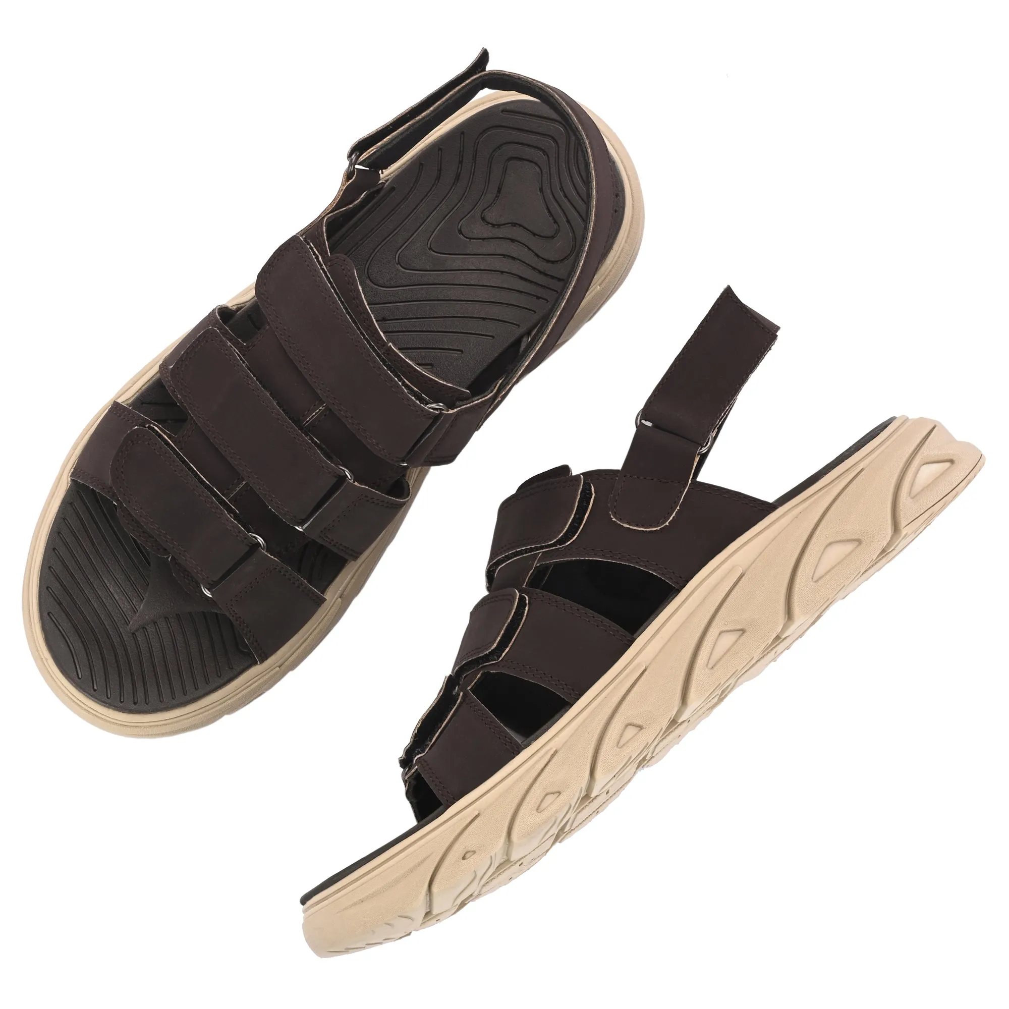 Attitudist Unisex Handcrafted Brown Sports Sandal