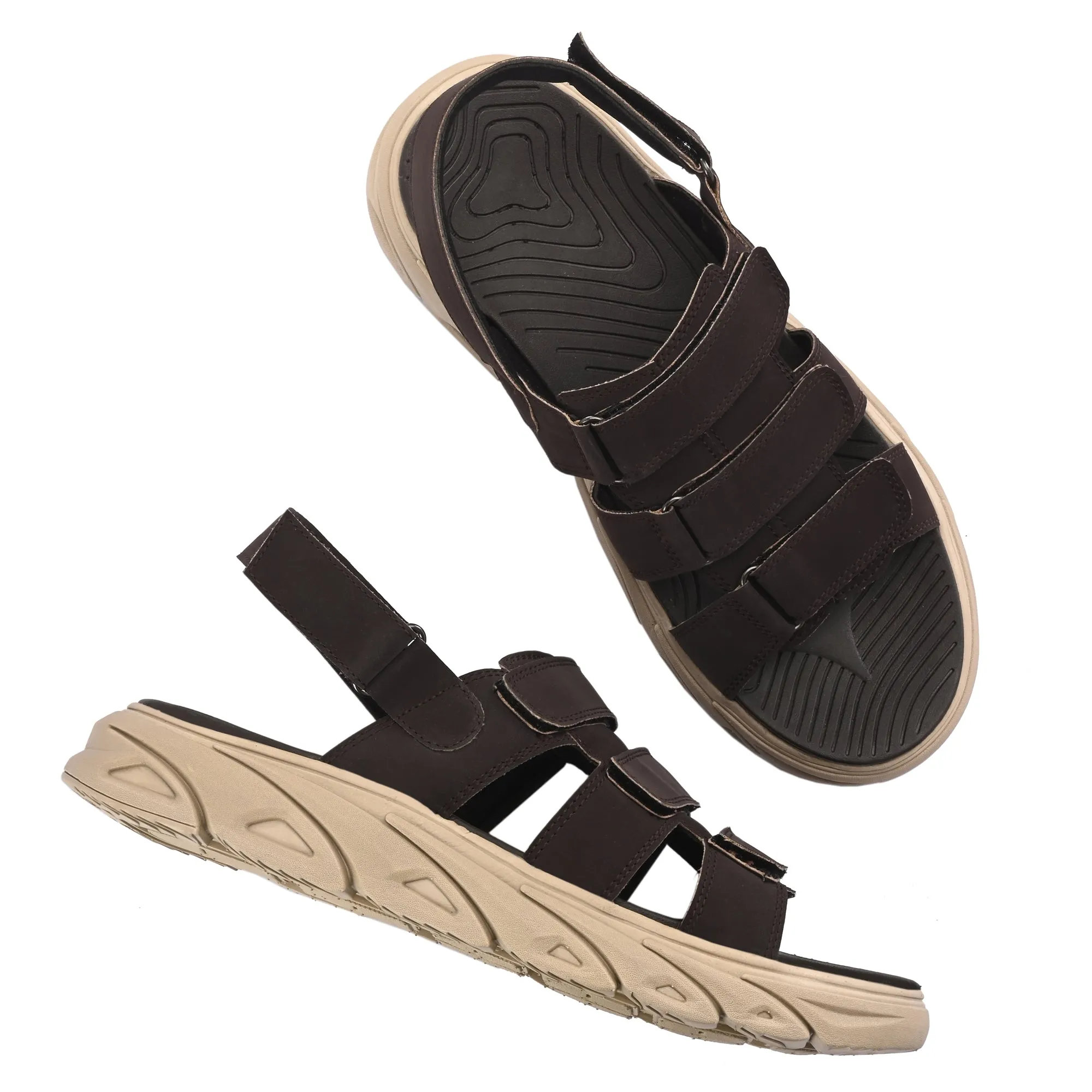 Attitudist Unisex Handcrafted Brown Sports Sandal