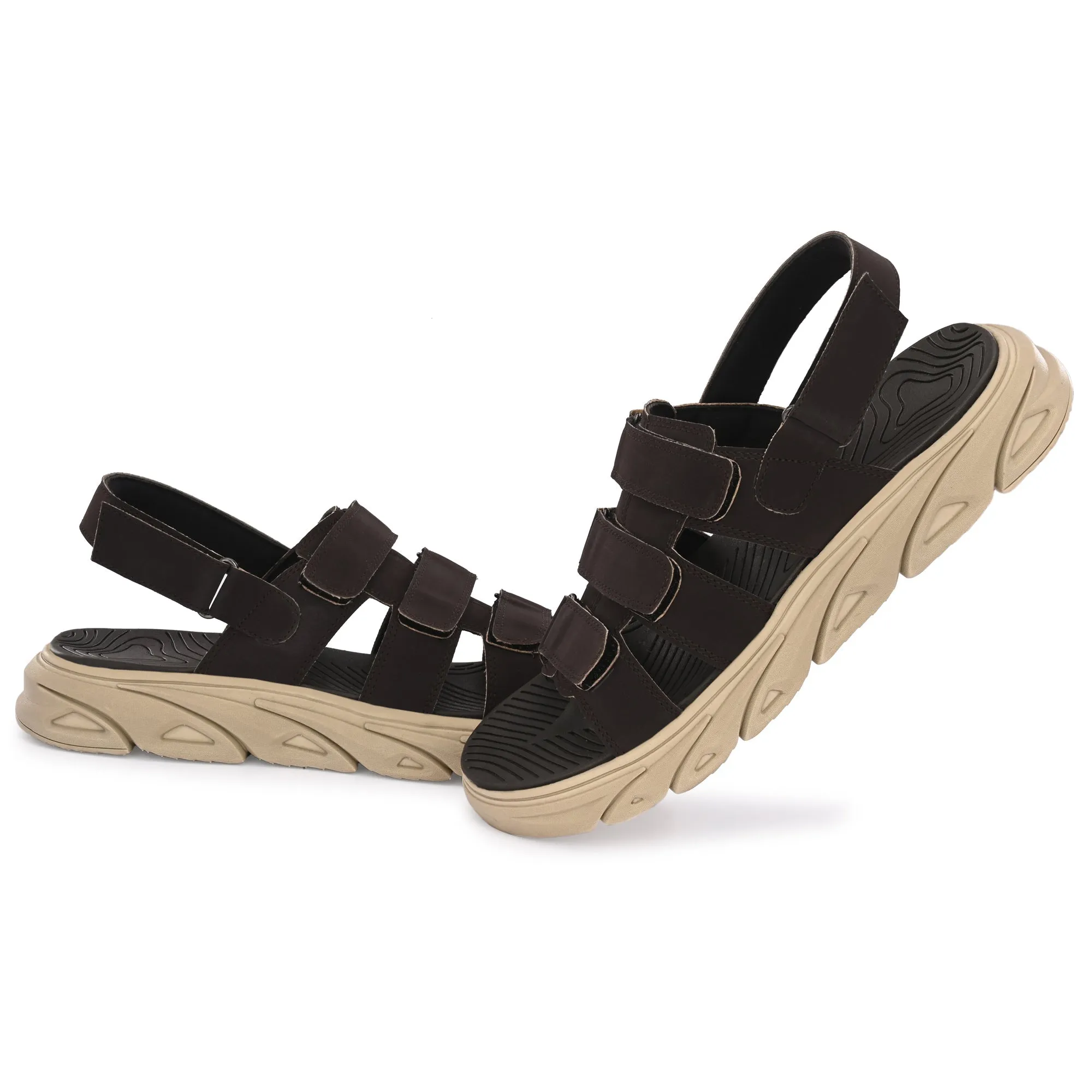 Attitudist Unisex Handcrafted Brown Sports Sandal