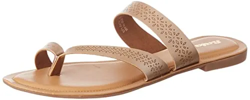 Bata womens SHINE TR Beige Flat Sandal - 6 UK (5718419)