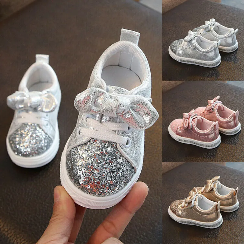 Bowknot Shinny Soft Sole Baby Girl Shoes/Sneakers