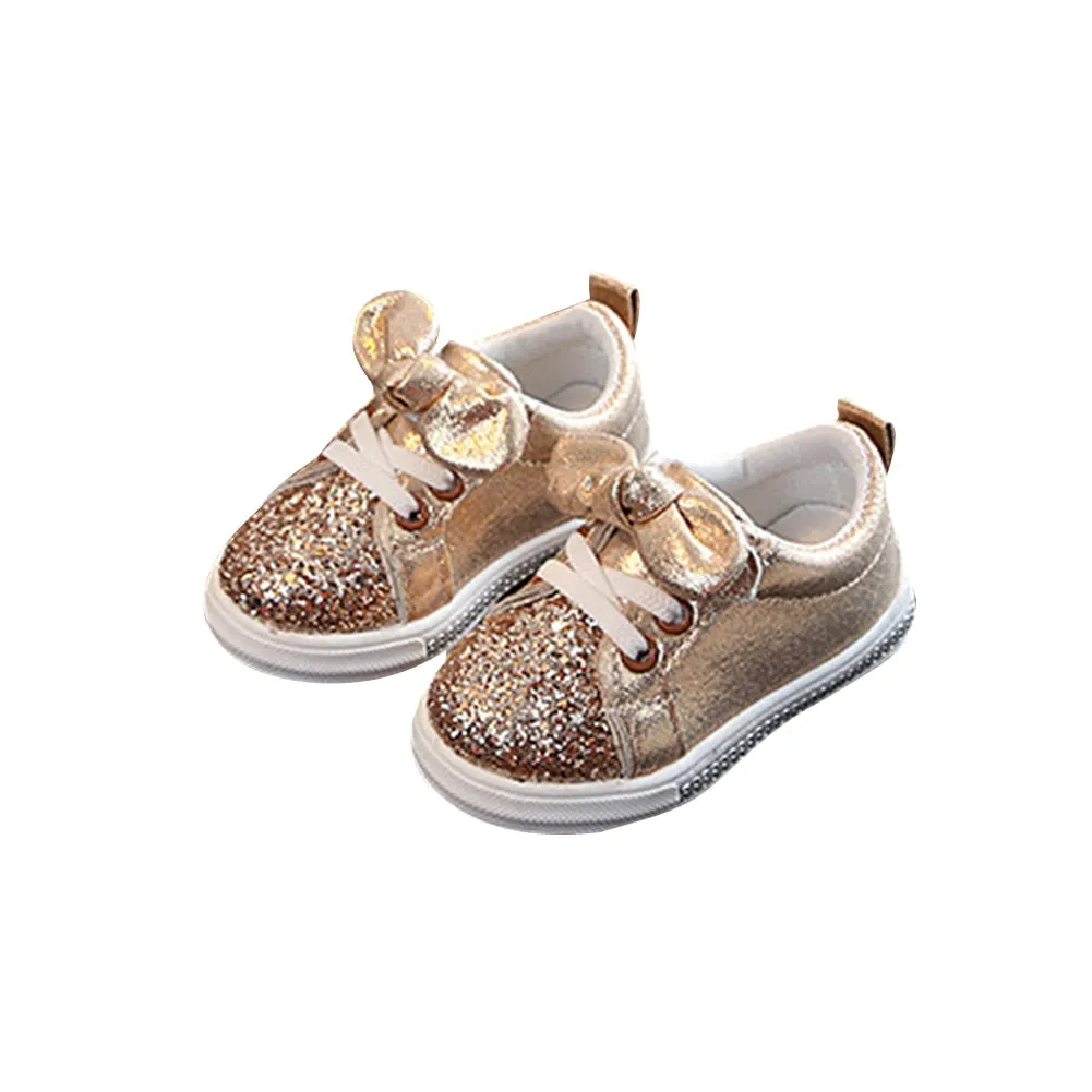 Bowknot Shinny Soft Sole Baby Girl Shoes/Sneakers