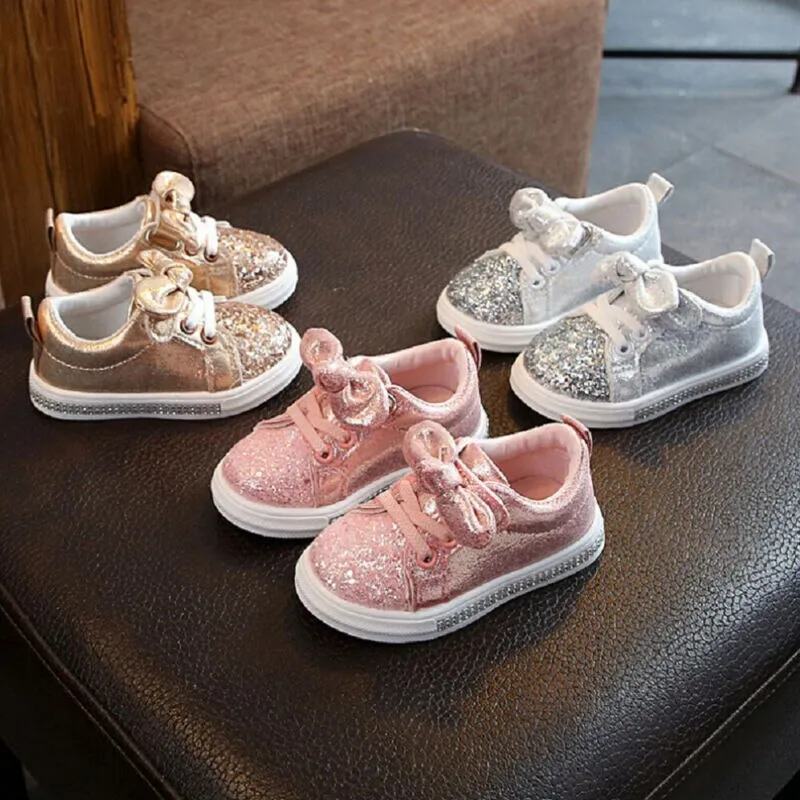 Bowknot Shinny Soft Sole Baby Girl Shoes/Sneakers