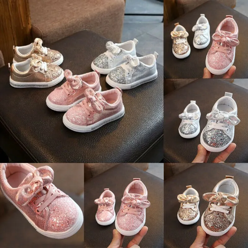 Bowknot Shinny Soft Sole Baby Girl Shoes/Sneakers