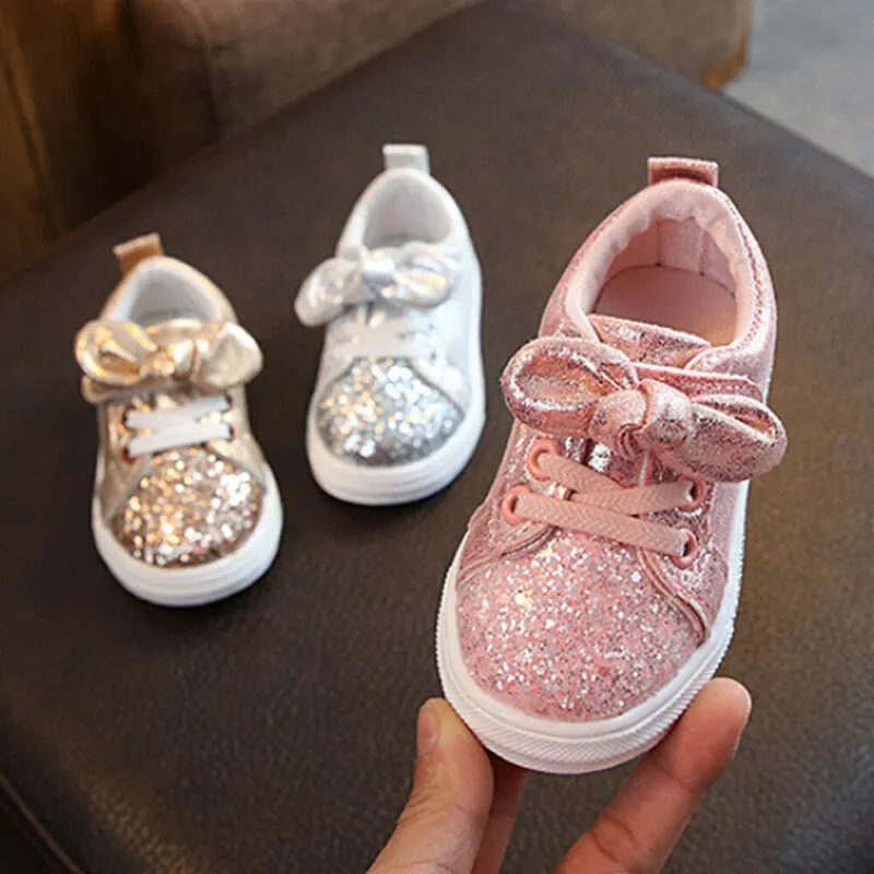 Bowknot Shinny Soft Sole Baby Girl Shoes/Sneakers