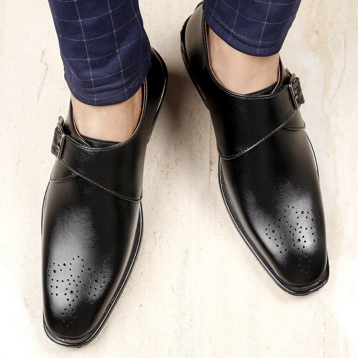 Bxxy's Trendy Single Monk Strap Slip-ons For Men