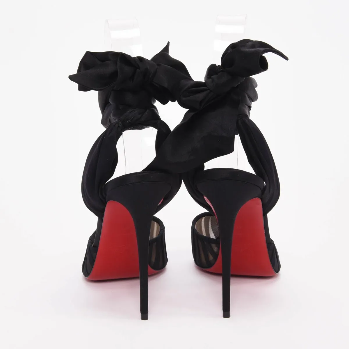 Christian Louboutin Black Pleated Organza Noor 100 Pumps 41