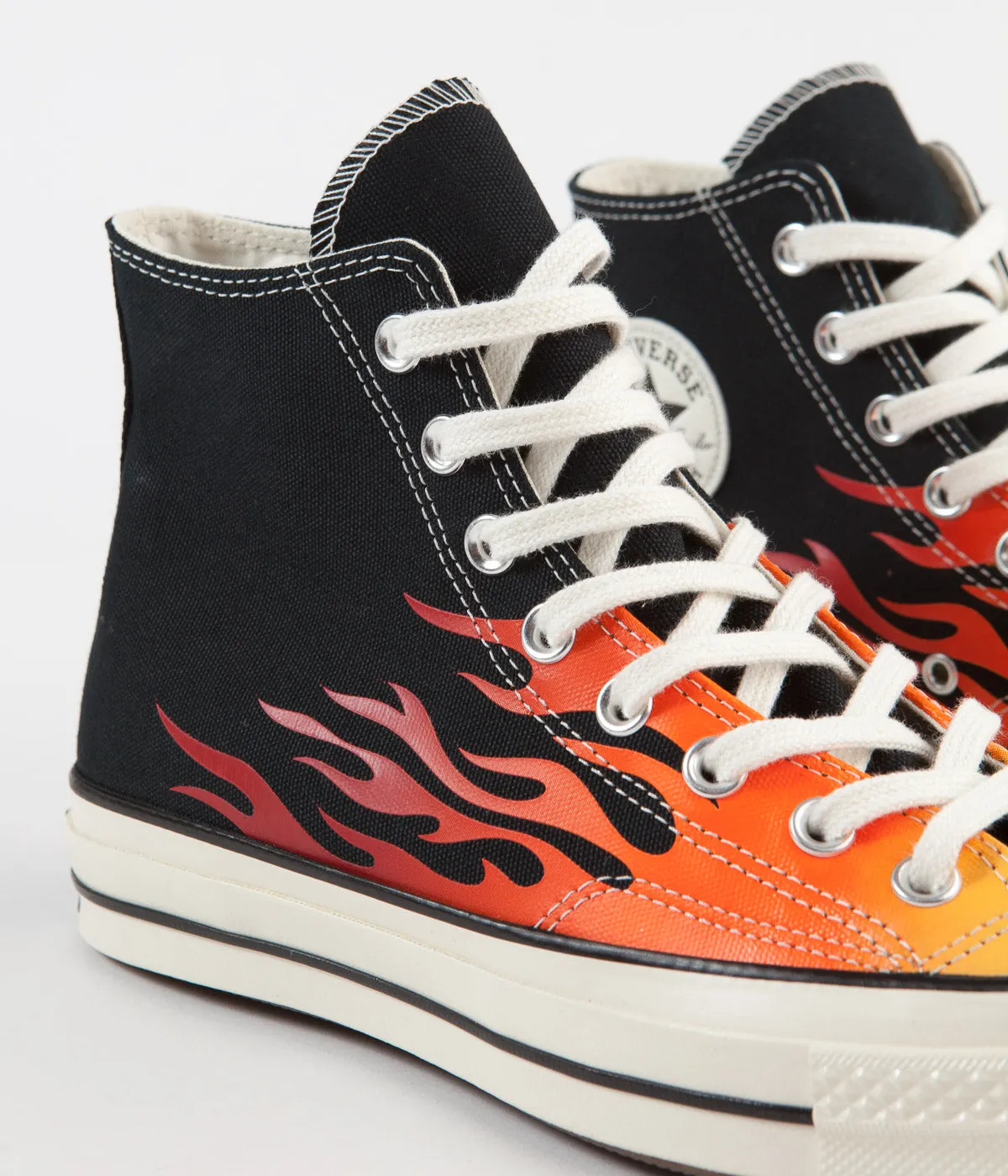 Converse CTAS 70's Hi Archive Print Remixed Shoes - Black / Enamel Red / Bold Mandarin