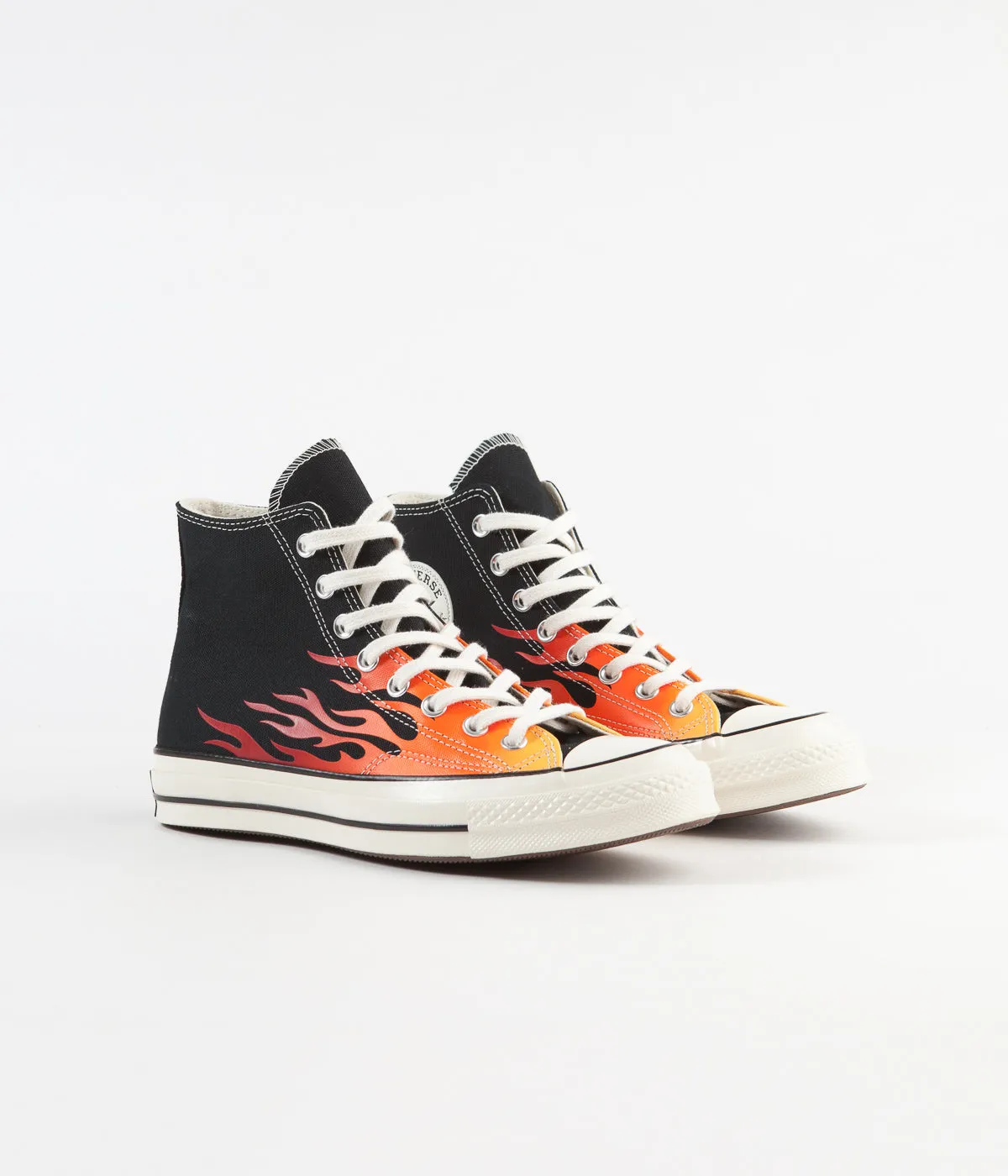 Converse CTAS 70's Hi Archive Print Remixed Shoes - Black / Enamel Red / Bold Mandarin