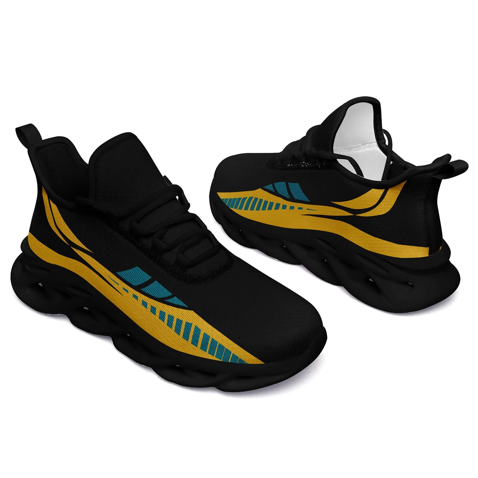 Custom Black Yellow Jacksonville Maxsoul Shoes Personalized Sneaker FN003-D020325-16