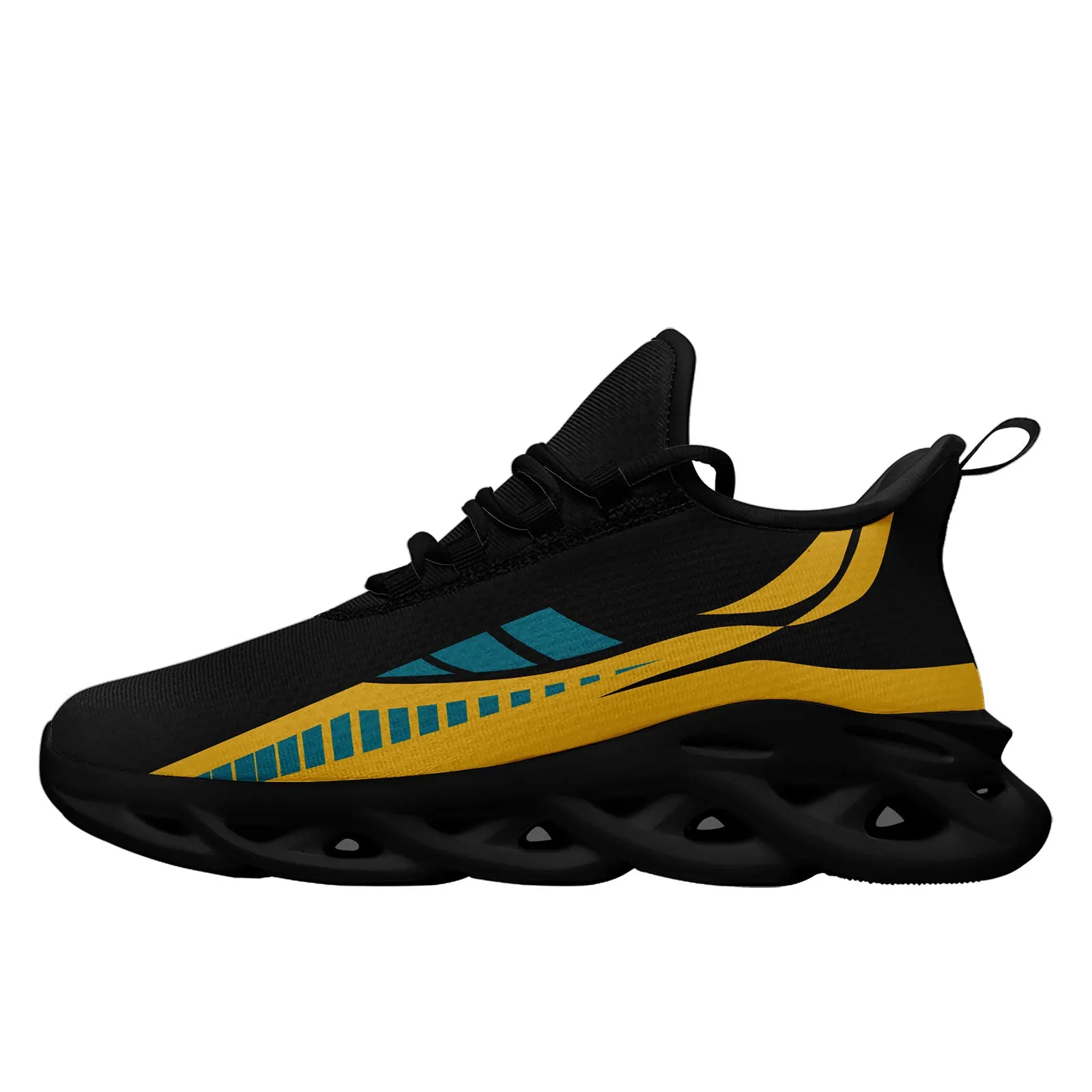 Custom Black Yellow Jacksonville Maxsoul Shoes Personalized Sneaker FN003-D020325-16