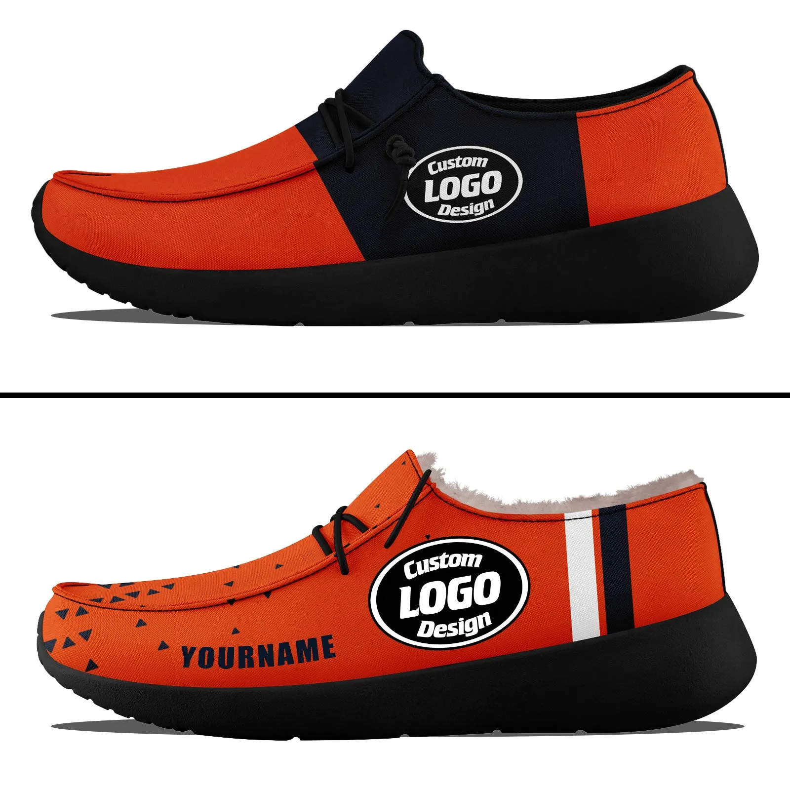 Custom Orange Blue Chicago Sneaker Shoes Combo Offer Personalized Combo ZH-D020289-7