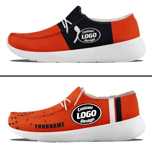 Custom Orange Blue Chicago Sneaker Shoes Combo Offer Personalized Combo ZH-D020289-7