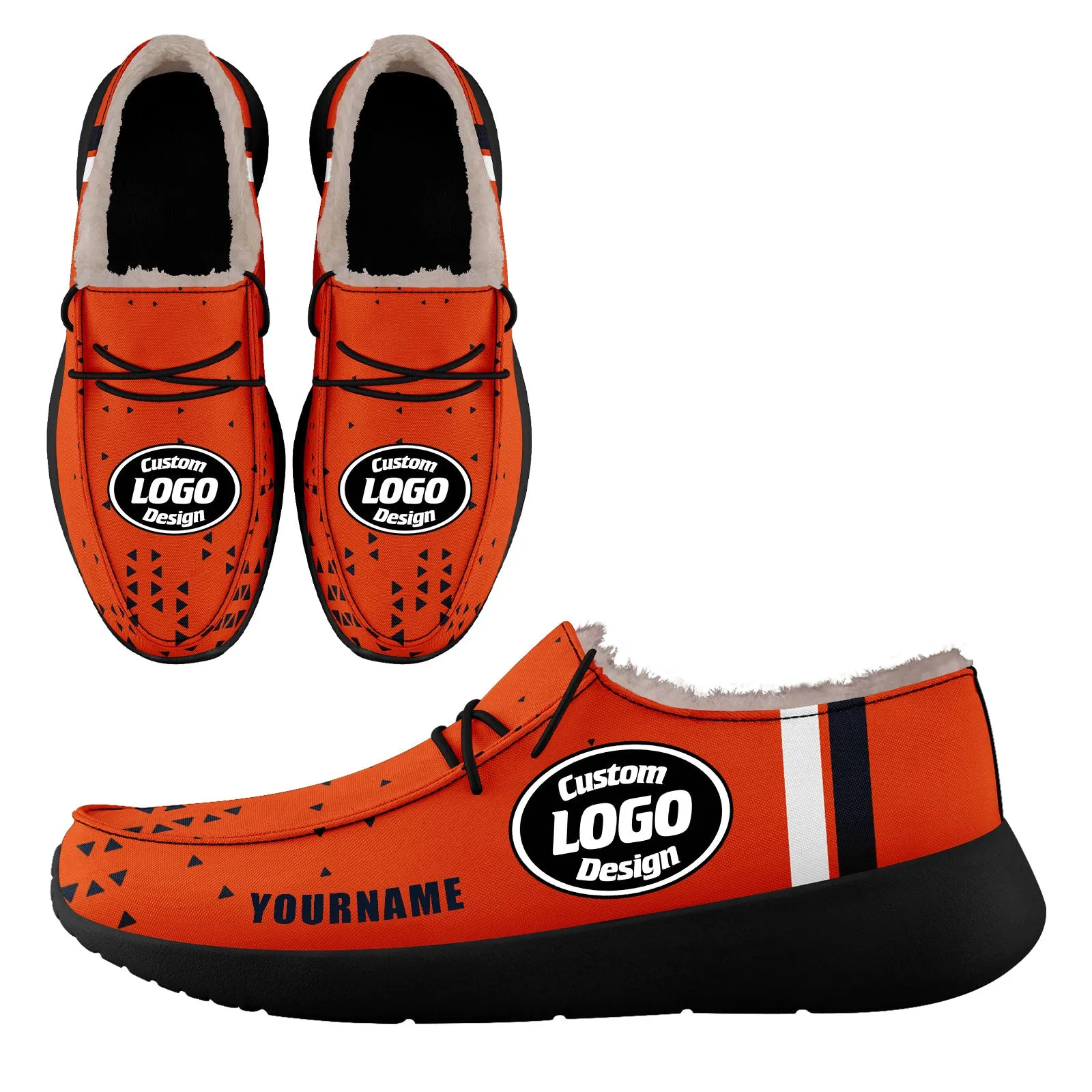 Custom Orange Blue Chicago Sneaker Shoes Combo Offer Personalized Combo ZH-D020289-7