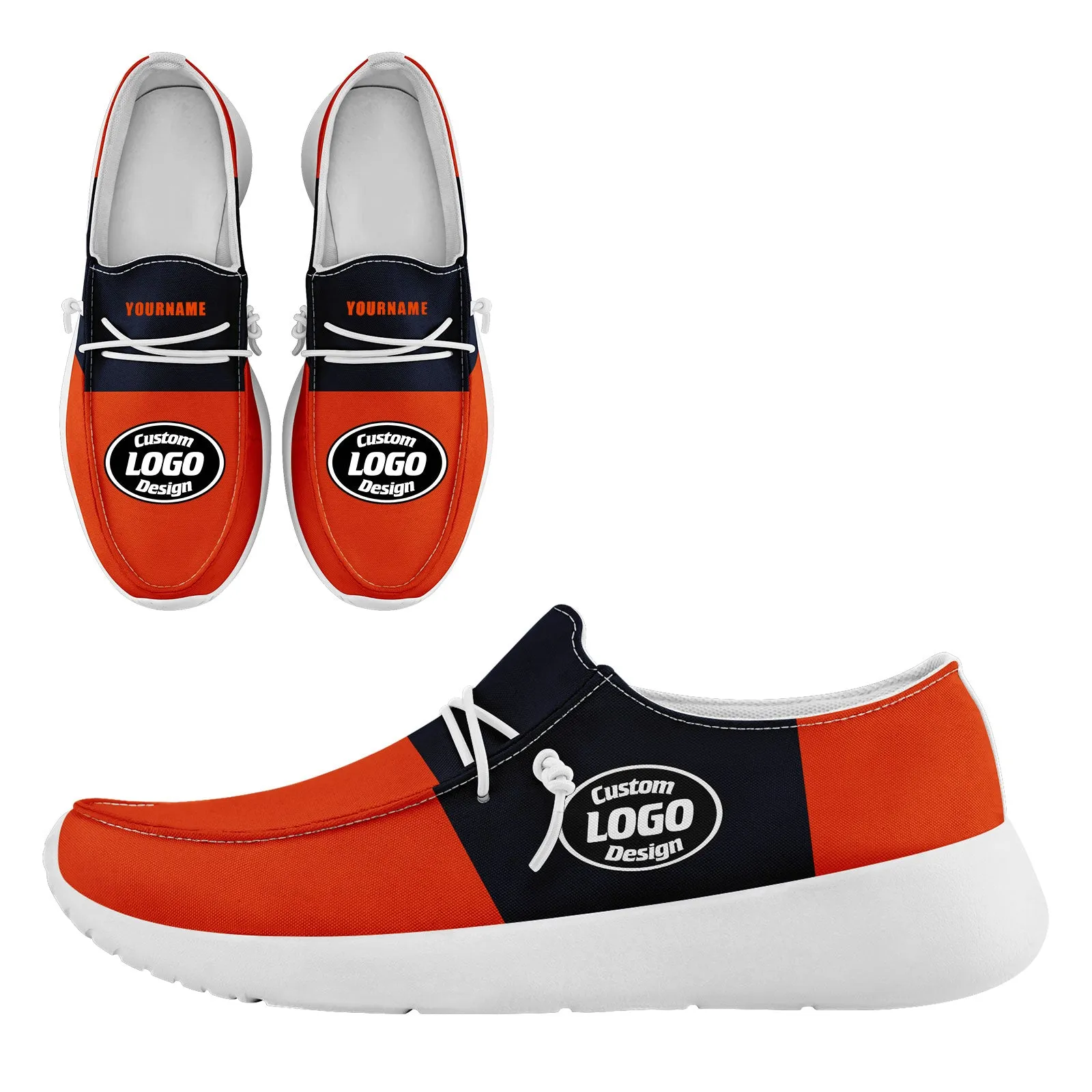 Custom Orange Blue Chicago Sneaker Shoes Combo Offer Personalized Combo ZH-D020289-7