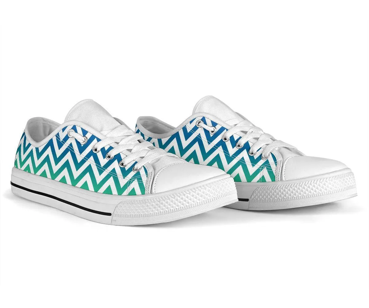 Custom Sneakers - Blue and Green Pattern