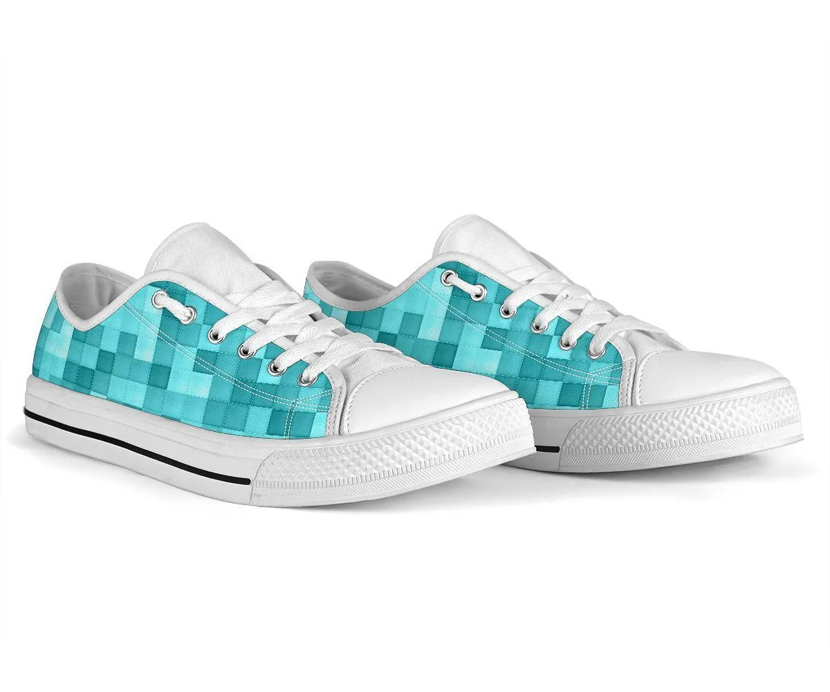 Custom Sneakers - Teal Checks