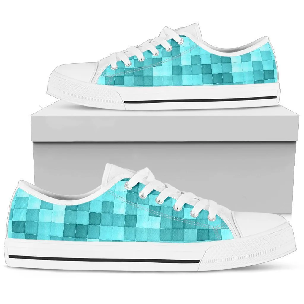 Custom Sneakers - Teal Checks