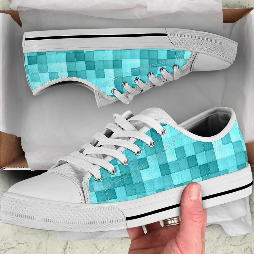 Custom Sneakers - Teal Checks