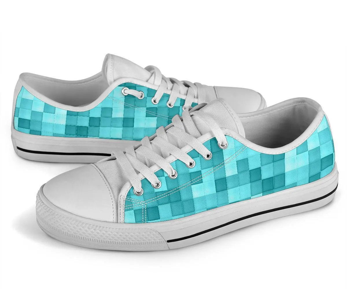 Custom Sneakers - Teal Checks