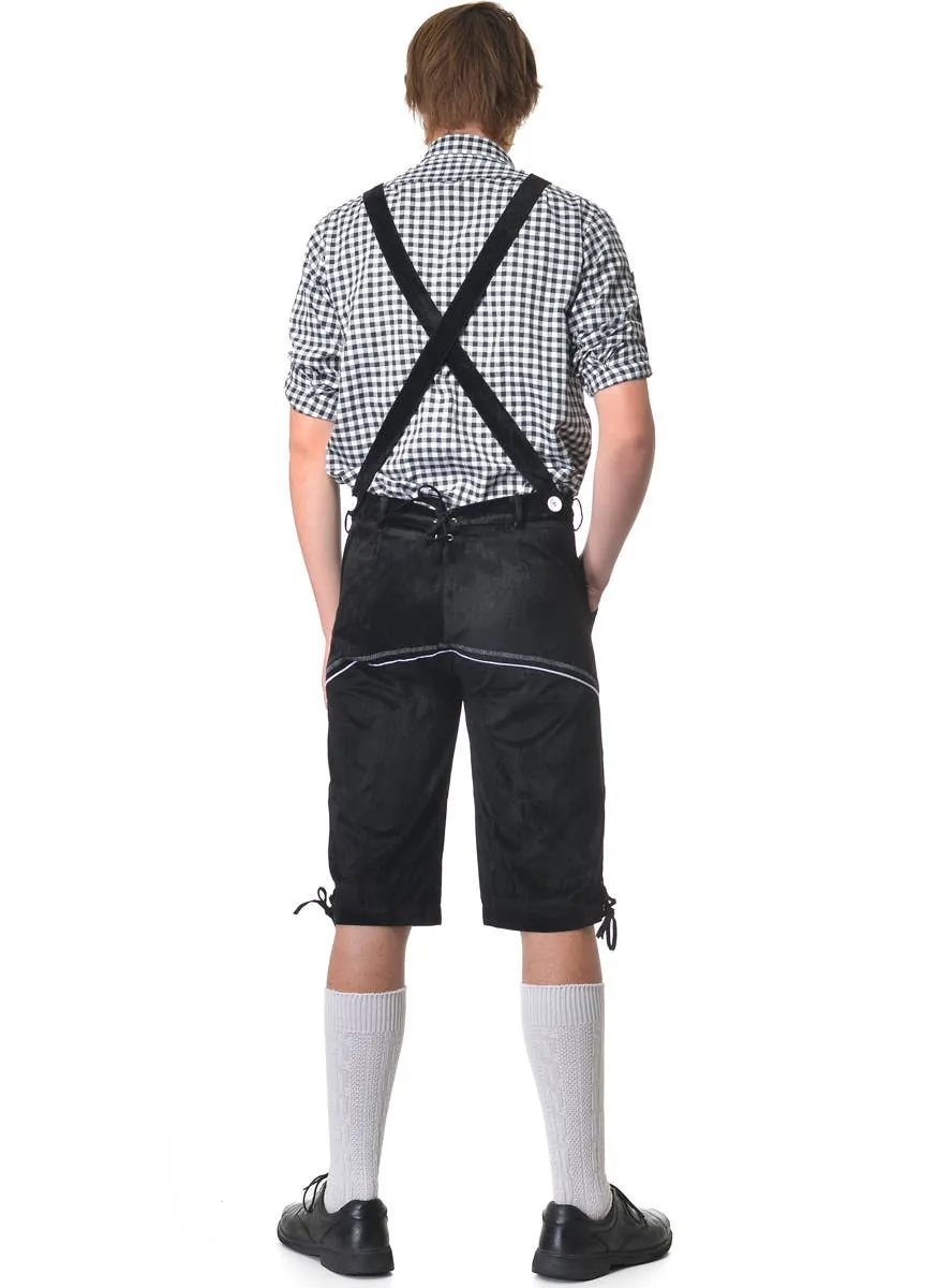 Deluxe Checkered Black Bavarian Mens Oktoberfest Costume