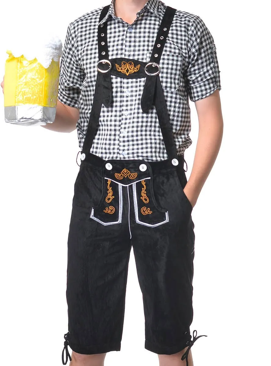 Deluxe Checkered Black Bavarian Mens Oktoberfest Costume