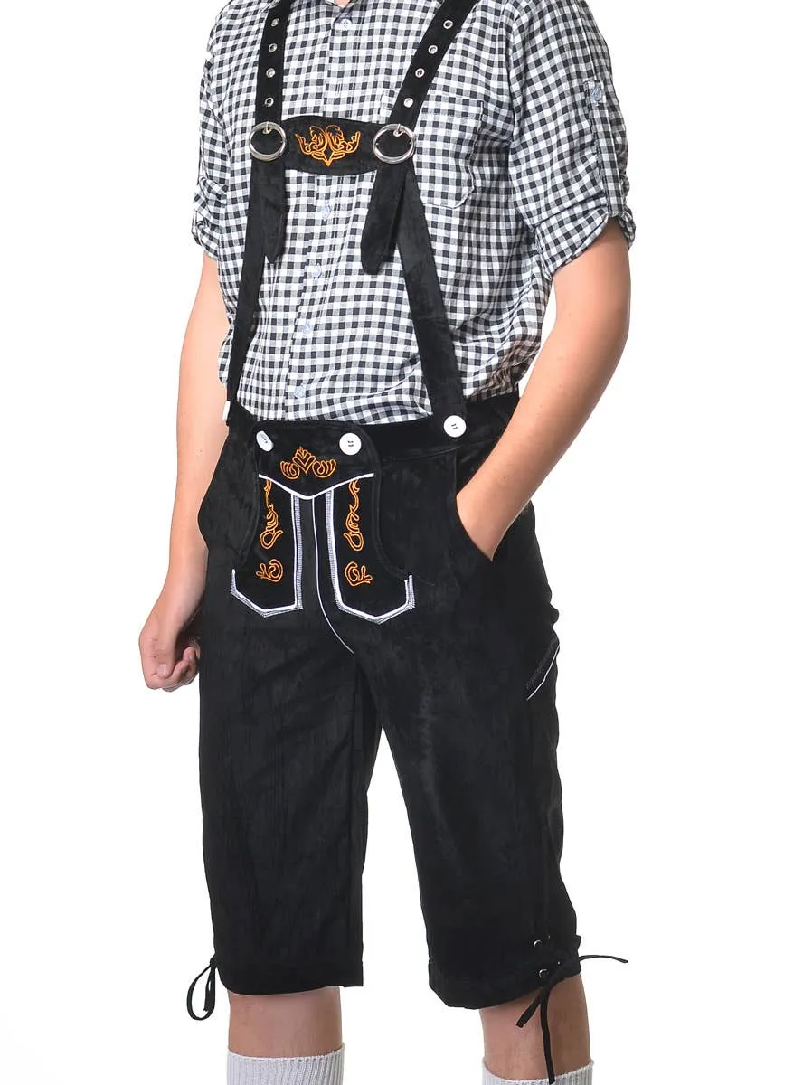 Deluxe Checkered Black Bavarian Mens Oktoberfest Costume