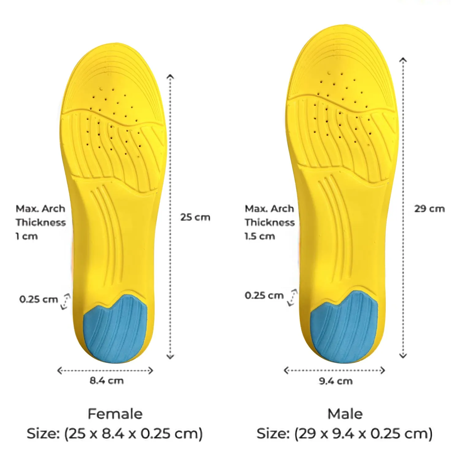 Dr Foot Gel Insoles Pair | For Walking, Running, Sports Shoes | All Day Comfort Shoe Inserts With Dual Gel Technology | Ideal Full-Length Sole For Every Shoe For Unisex- 1 Pair (Size - L) (Pack of 2)