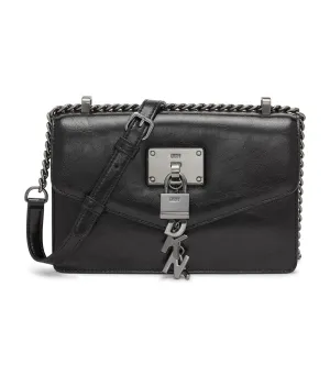 Elissa Small Flap Shoulder Bag Black/Gunmetal