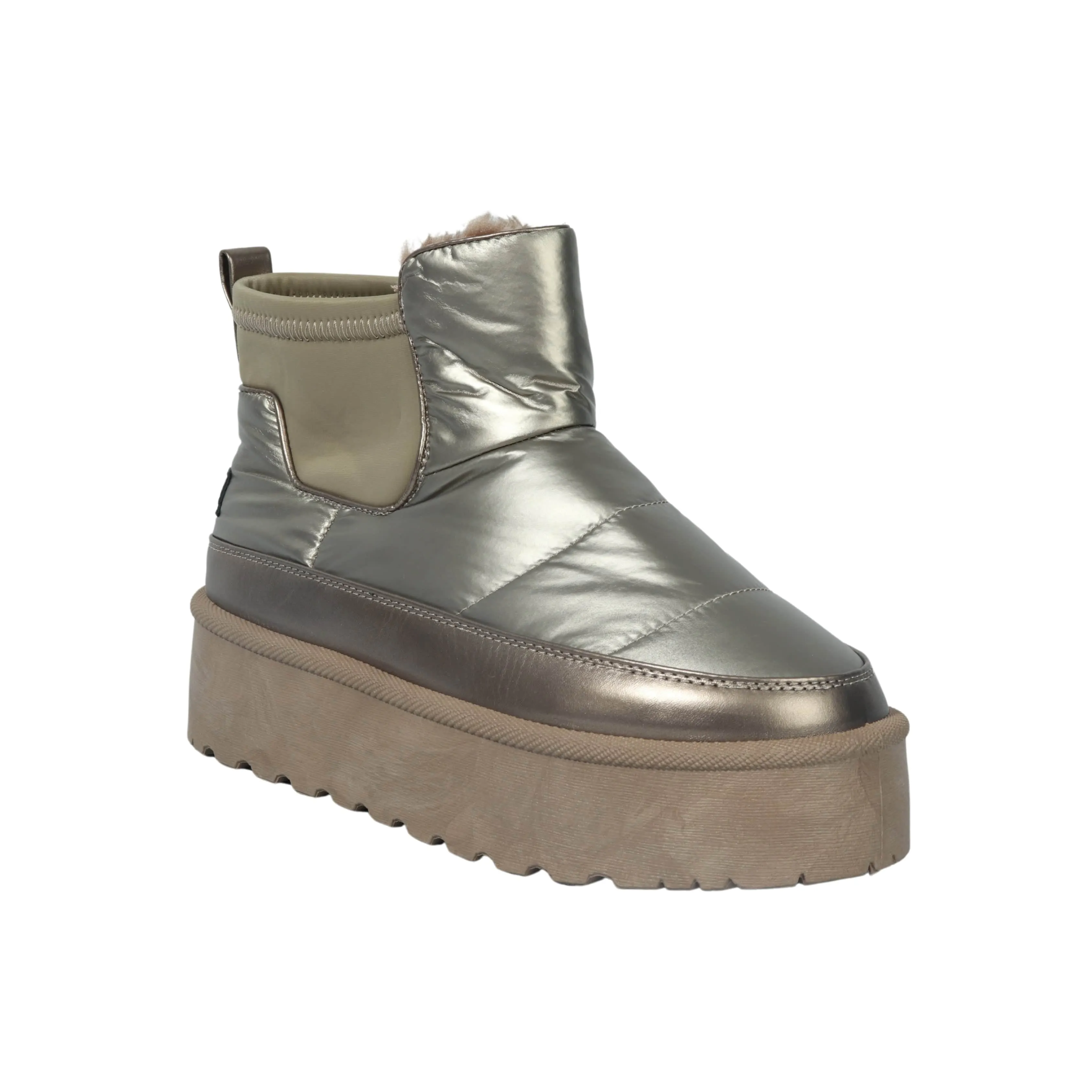 ESCAPE - Faux fur lined boots Chrome