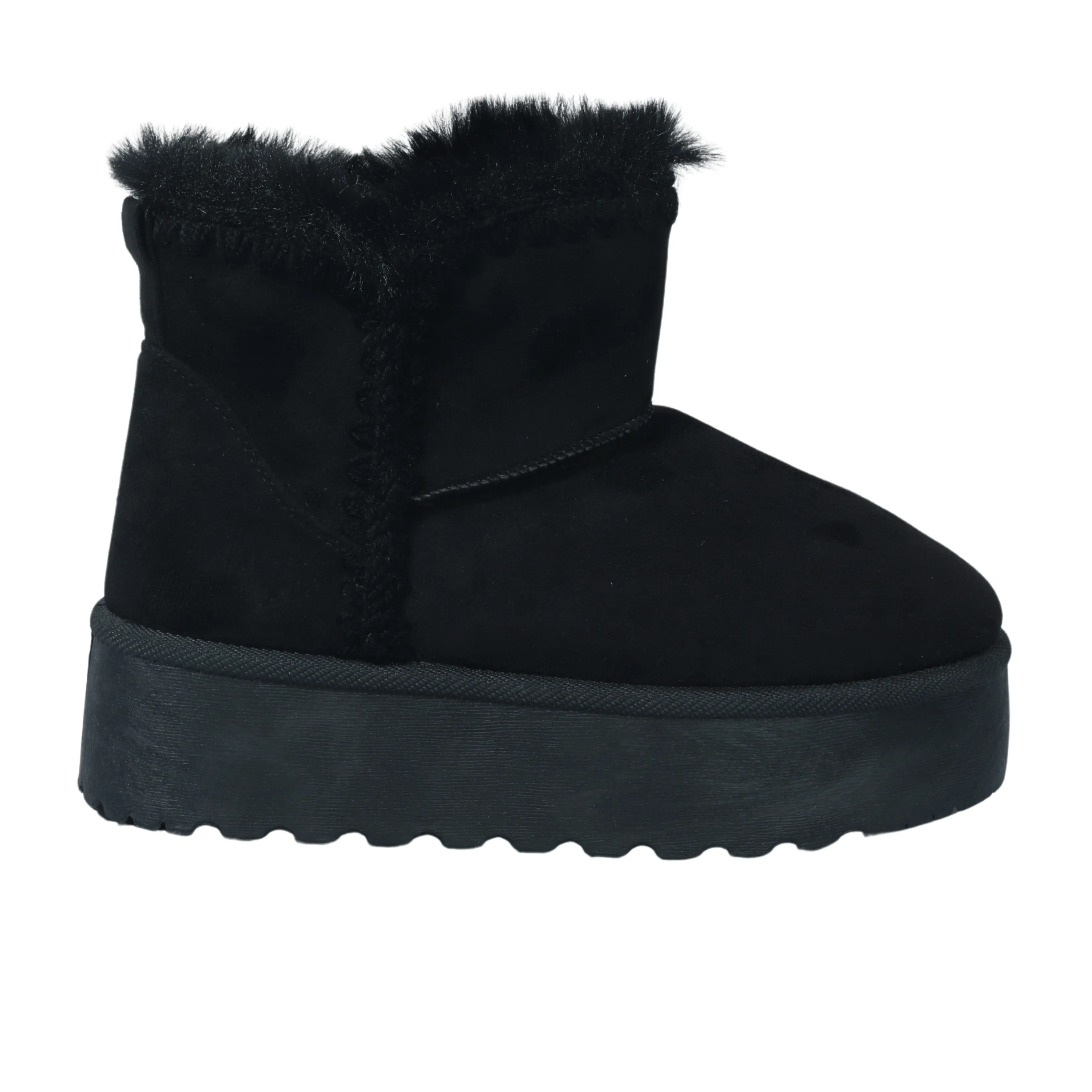 ESCAPE -  Faux fur lined Faux suede platform boots