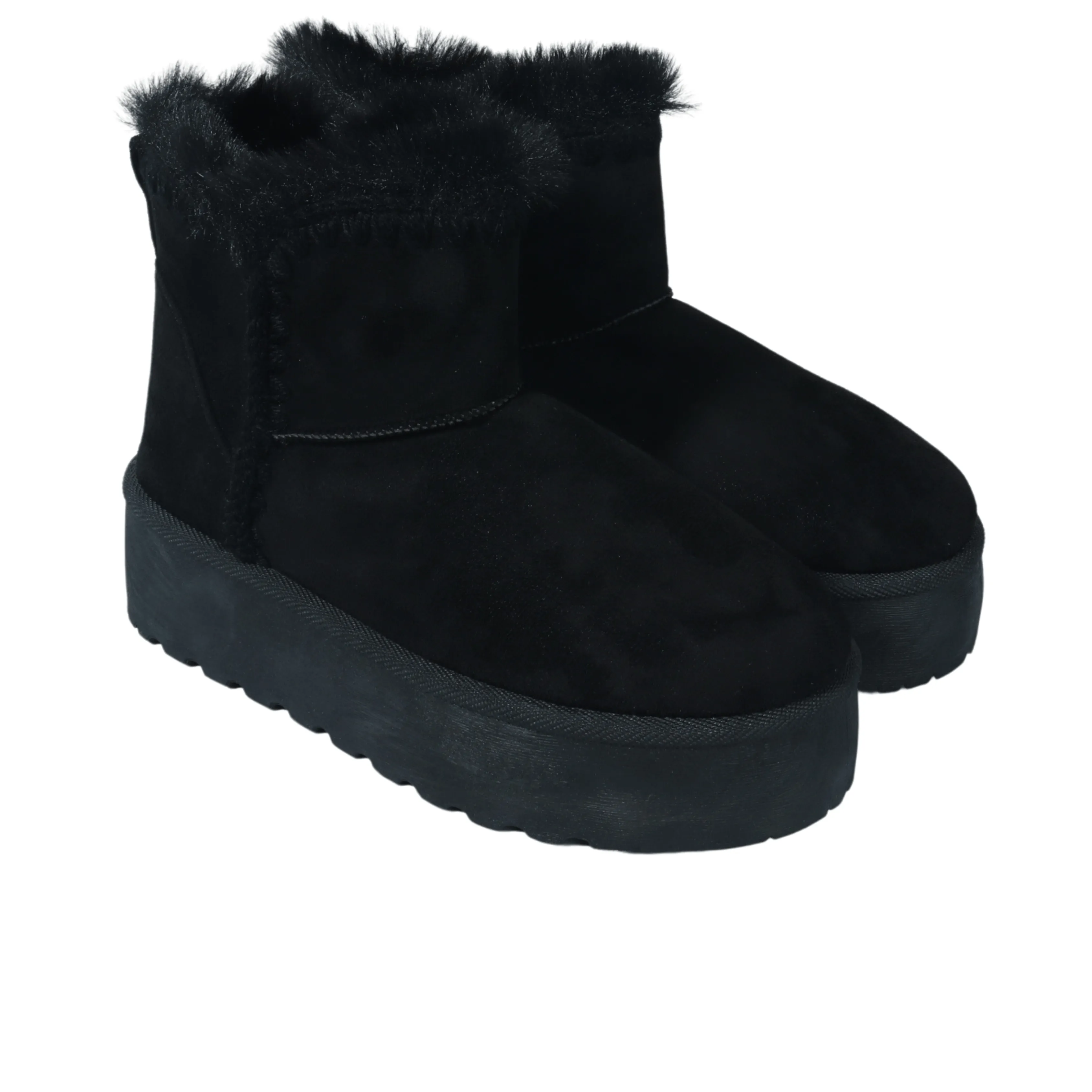 ESCAPE -  Faux fur lined Faux suede platform boots