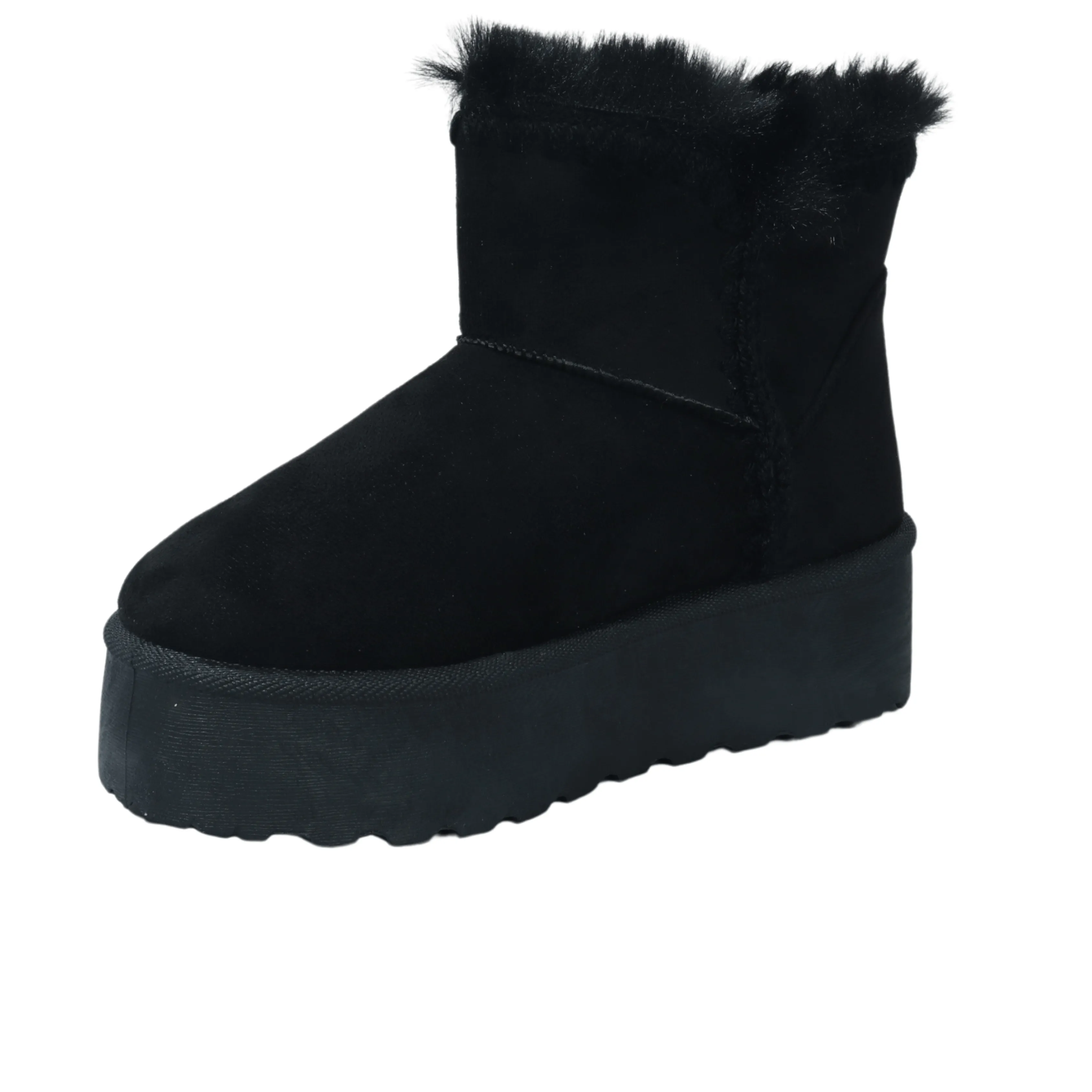 ESCAPE -  Faux fur lined Faux suede platform boots