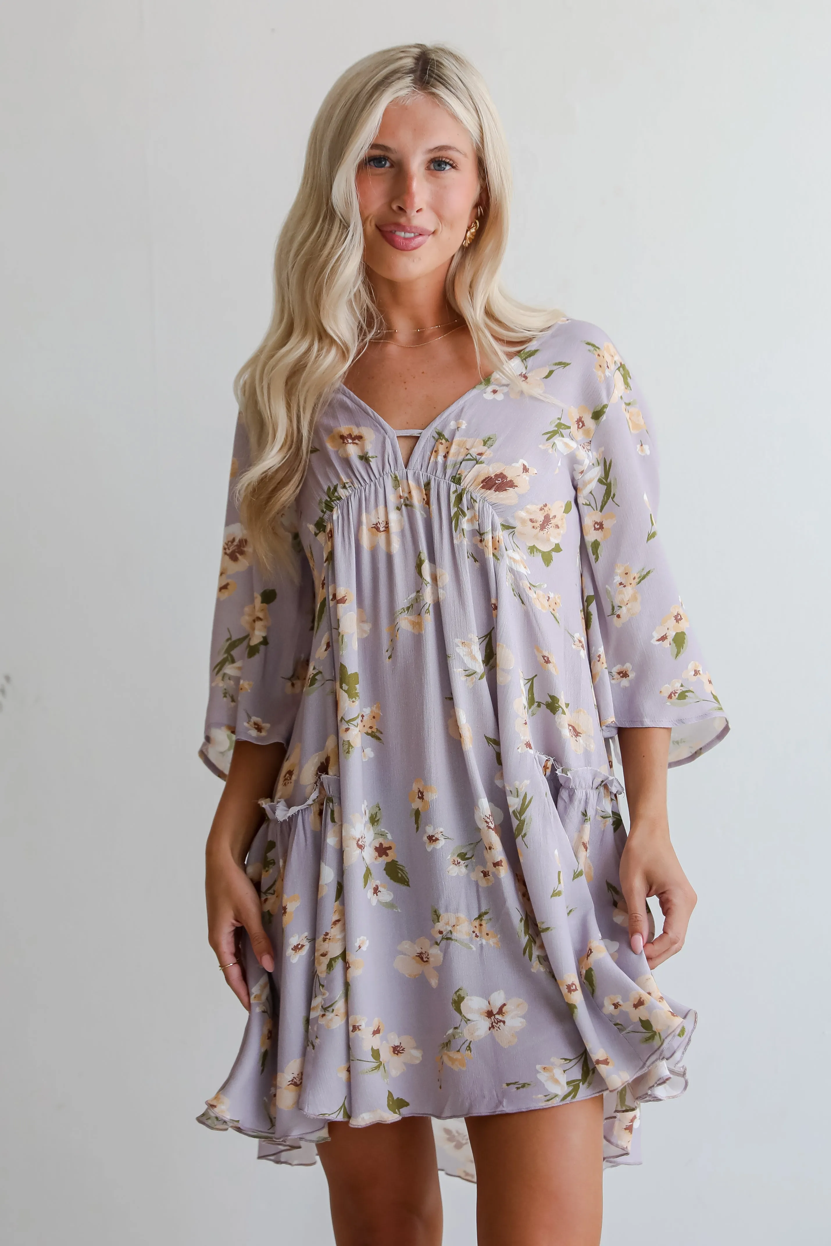 FINAL SALE - Your Sweetie Lilac Floral Mini Dress