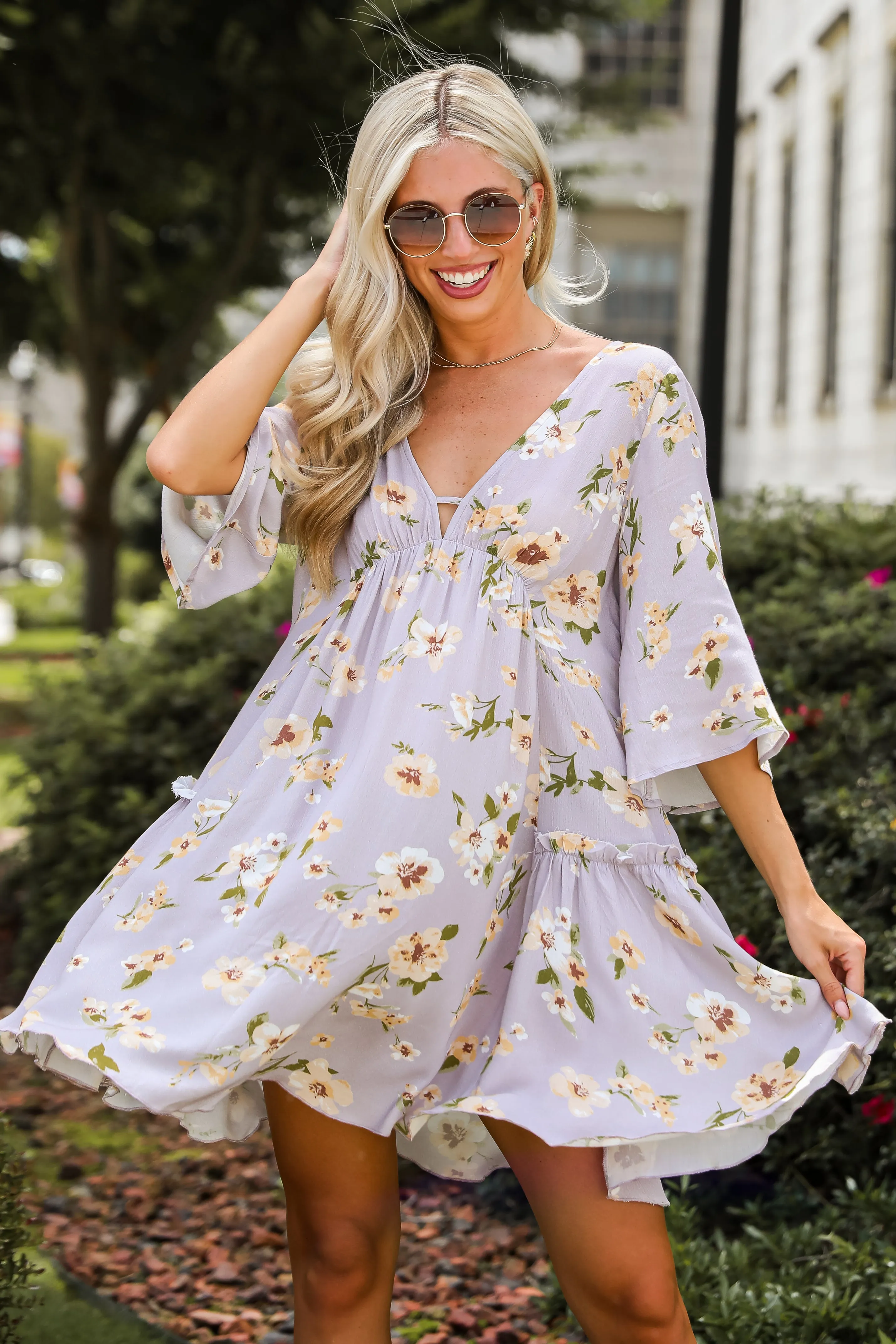 FINAL SALE - Your Sweetie Lilac Floral Mini Dress