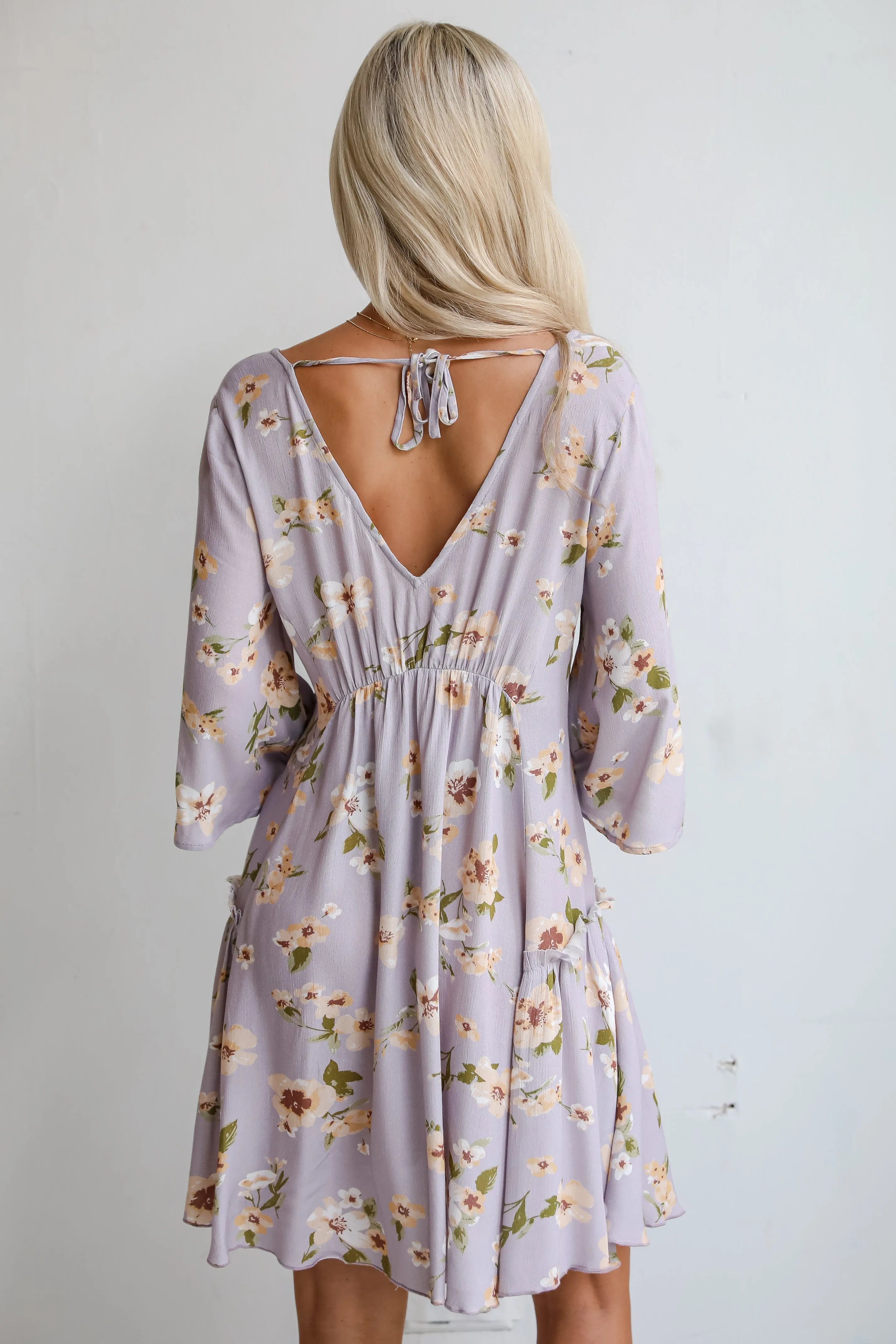 FINAL SALE - Your Sweetie Lilac Floral Mini Dress