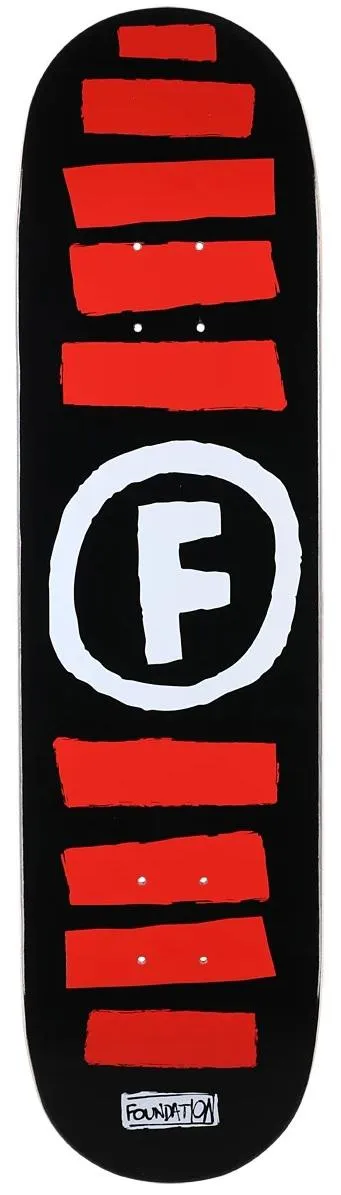 Foundation Doodle Stripe Black Skateboard Deck 8.0