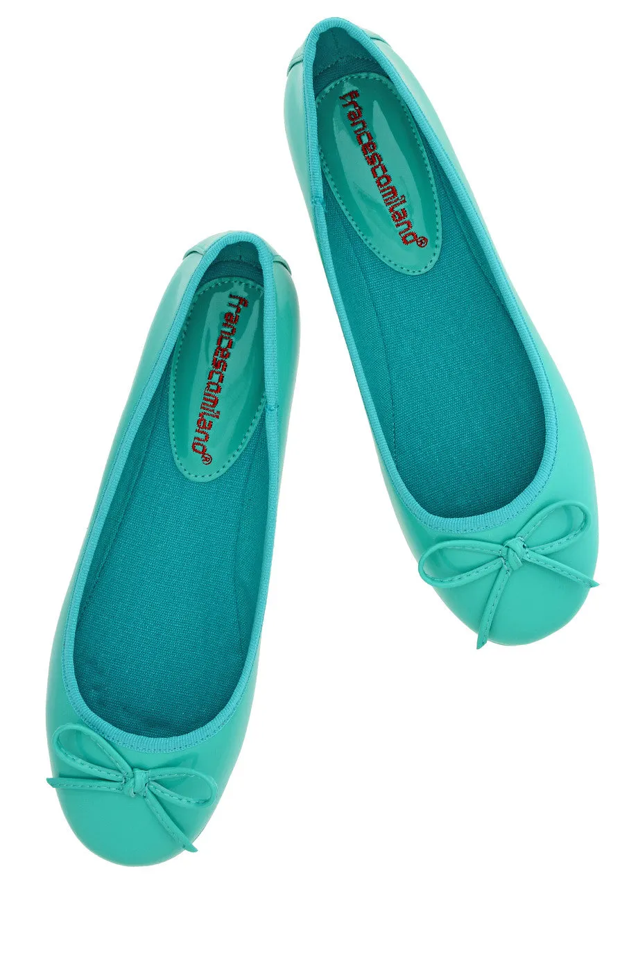 FRANCESCO MILANO ERMA Turquoise Patent Ballerinas